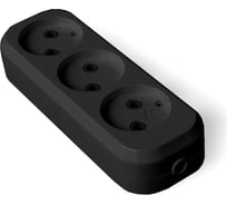 Колодка UNIVersal 3 гнезда б/з AБС-пластик (еврослот) черный 1305