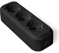 Колодка UNIVersal 3 гнезда с/з AБС-пластик (еврослот) черный 1307