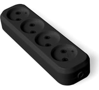 Колодка UNIVersal 4 гнезда б/з AБС-пластик (еврослот) черный 1326