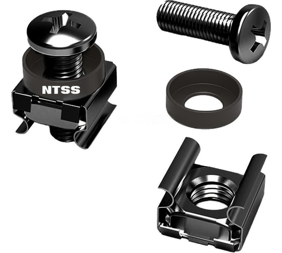 Комплект крепежа NTSS винт+шайба+гайка M6x16 черный 50шт NTSS-M6x16-BL(50)