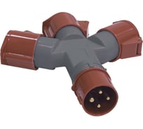 Трехлучевой адаптер IEK TS1013-214 3Р+РЕ, 16А, 380В, IP44 PAS32-016-4