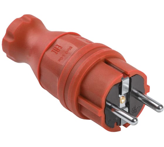 Прямая вилка IEK ВБп3-1-0м ОМЕГА IP44 красная PKR01-016-2-K04