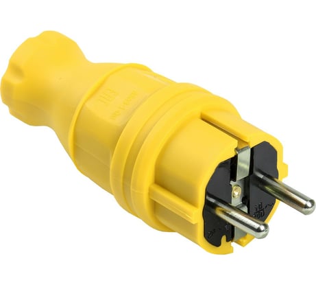 Прямая вилка IEK ВБп3-1-0м ОМЕГА IP44 жёлтая PKR01-016-2-K05