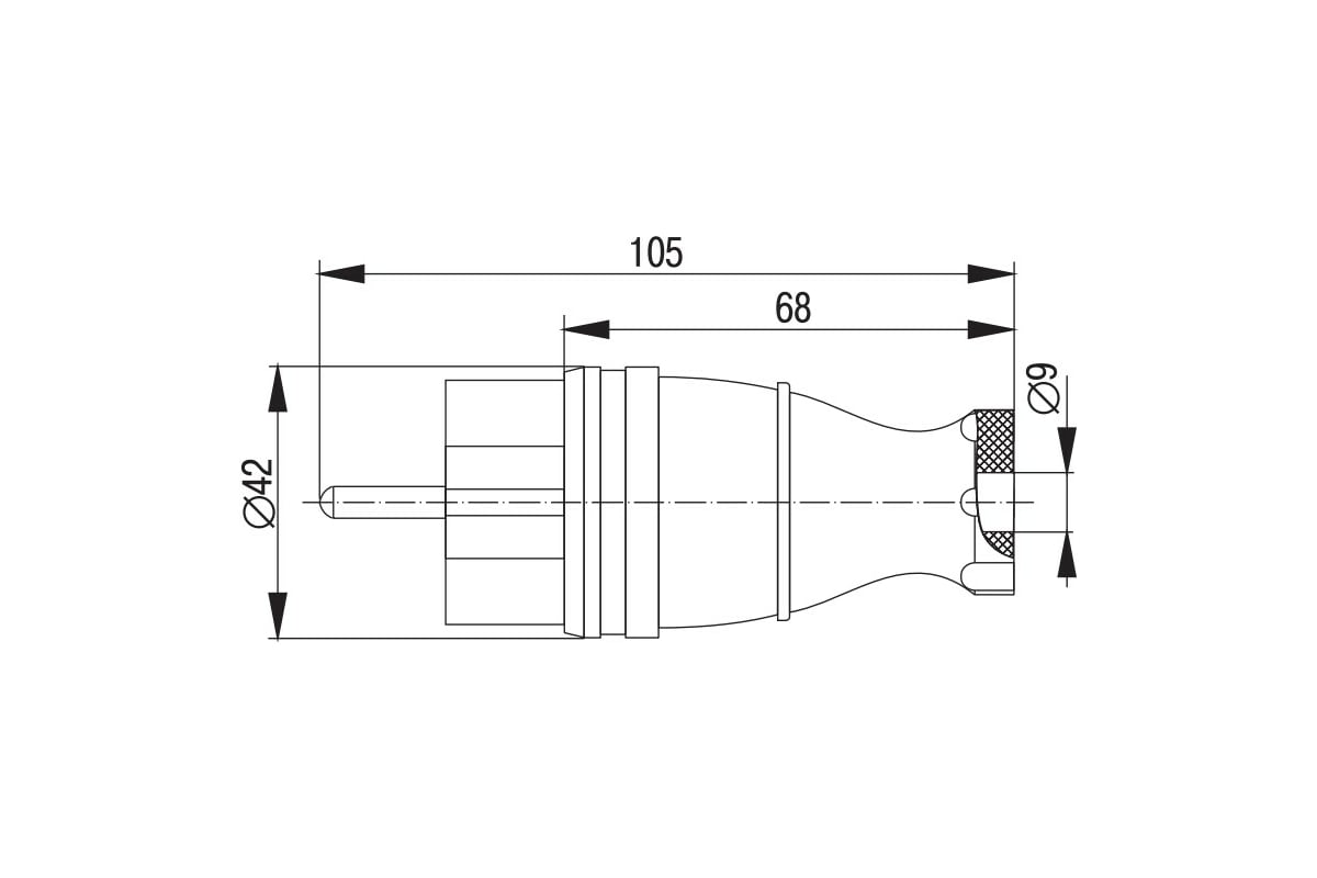 Прямая вилка IEK ВБп3-1-0м ОМЕГА IP44 оранжевая PKR01-016-2-K09 ...