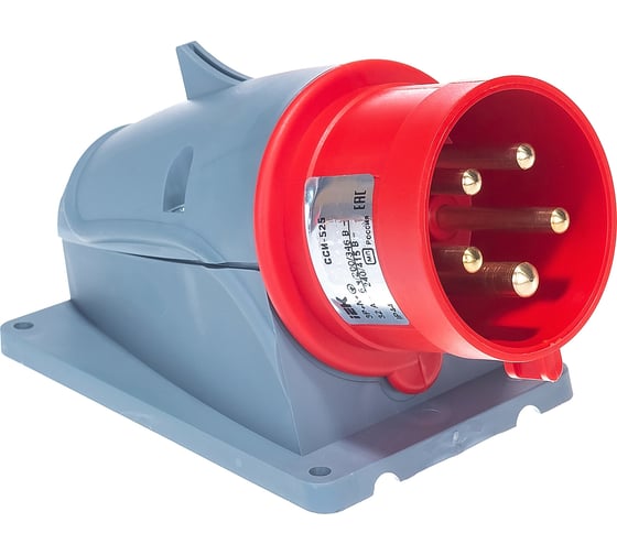 Стационарная вилка IEK ССИ-525 32А-6ч/200/346-240/415В 3Р+РЕ+N IP44 MAGNUM PSN52-032-5