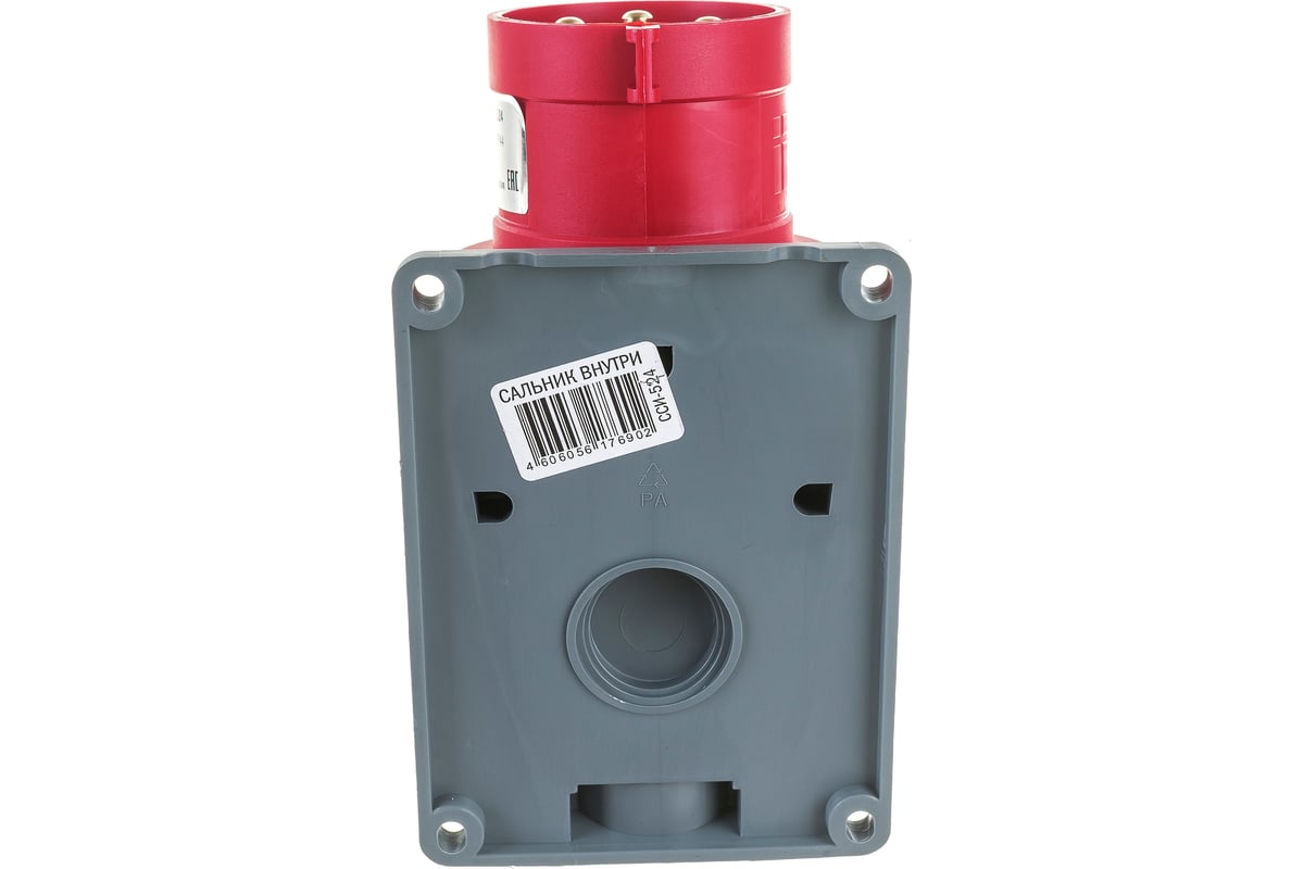 Стационарная вилка IEK ССИ-524 32А-6ч/380-415В 3Р+РЕ IP44 MAGNUM PSN52 ...