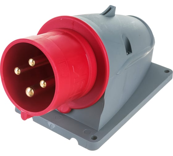 Стационарная вилка IEK ССИ-524 32А-6ч/380-415В 3Р+РЕ IP44 MAGNUM PSN52-032-4