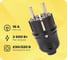 Разборная прямая вилка IEK ВПп10-02-Ст, с заземляющим контактом, 16А, черная EVP10-16-01-K02 1