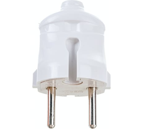 Разборная прямая вилка IEK ВПп20-01-Ст, без заземляющего контакта, 6А, белая EVP20-06-01-K01