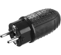 Вилка Зубр "ПРОФЕССИОНАЛ", электрическая, обрезиненная, 16А/250В, IP44, черная 55116-B