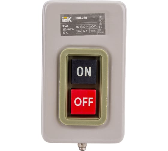 Выключатель IEK ВКИ-230, 3Р, 16А, 230/400В, IP40 KVK30-16-3