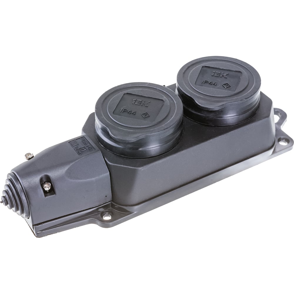 Двухместная розетка (колодка) с защитными крышками IEK РБ32-1-0м ОМЕГА ...