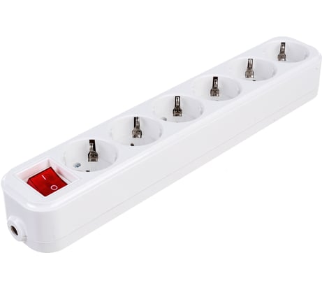 Переносная разборная розетка с выключателем IEK К06В, 6 мест, CLASSIC KYP11-16-06-00-ZK