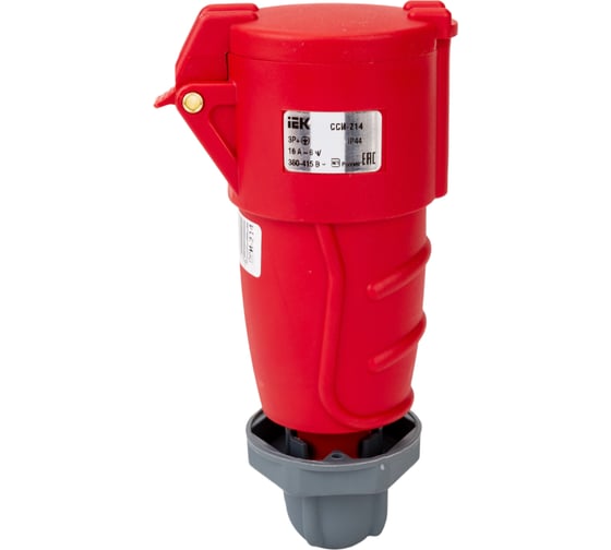 Переносная розетка IEK ССИ-214, 16А-6ч/380-415В, 3Р+РЕ, IP44, MAGNUM PSN22-016-4 1