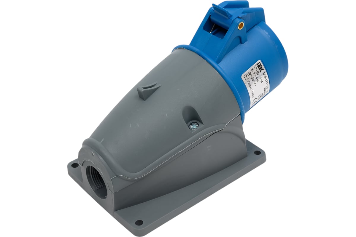 Стационарная розетка IEK ССИ-113, 32А-6ч/200-250В, 2Р+РЕ, IP44, MAGNUM ...
