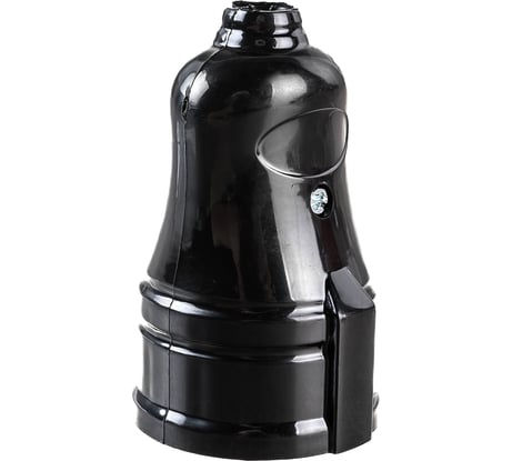 Разборная прямая розетка IEK РПп10-02-Ст, с заземляющим контактом, 16А, черная ERP10-16-01-K02