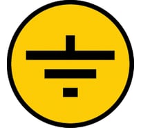 Самоклеящаяся этикетка IEK 30х30 мм, символ "Заземление" YPC20-ZAZEM-1-096