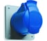 Скрытая кабельная розетка ABB 16А, 2Р+E, IР44, 250В, прямой фланец, CEWE 2CMA193170R1000 1