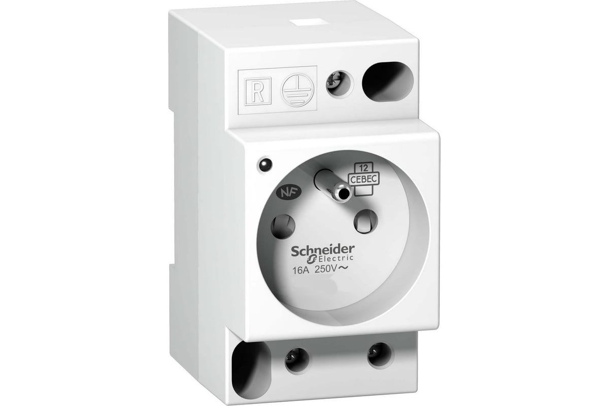 Модульная розетка Schneider Electric, щитовая, iPC, DIN, 2П+T, 16A ...
