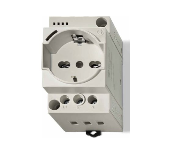 Розетка для электрических шкафов Finder тип schuko + bipAsso 10/16 A; категория защиты IP20, 7U0082300000