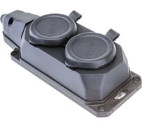 Колодка AY-KA 2 гнезда, с заземлением, c крышкой каучуковая 5520000