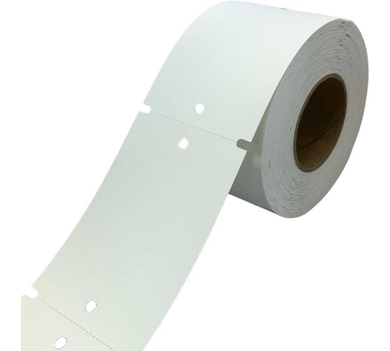 Бирка Маркерпром TAG-TT2-100x150-102C-1-0,5 белая матовая из полиэстера с 2-мя отверстиями, 100x150 мм, в рулоне 500 шт., втулка 76 мм. mpr01018