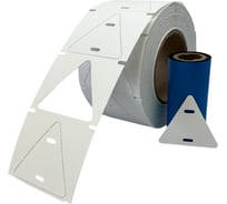 Комплект бирки кабельные У-136 треугольник 55x60 мм, 2_500шт.+риббон на втулке 25,4 мм. Маркерпром TAG-T-Y136-Standart, mpr01021