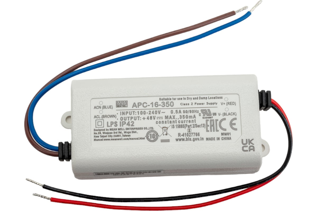 Mean Well APC-16-350 LED-Treiber – 16W, 350mA, 12-48V DC, NEU & OVP!