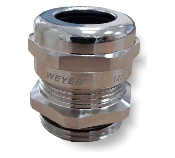 Втулка кабельная WEYER HSM-F-M20 никелированная латунь - кабельный ввод с защитой от перегибов кабеля, нар. M20x1.5 WE6739300 1