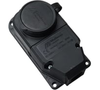 Колодка Mutlusan Electric каучуковая одноместная, 16А 250V IP44, черная 10083500296