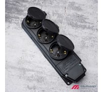 Розетка каучуковая трёхместная Mutlusan колодка влагозащищенная, колодка каучуковая 16А 250V 010083500293