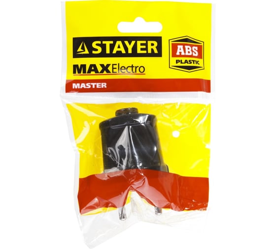 Электрическая вилка Stayer MASTER, 6А/220В, черная 55150-B
