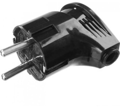 Электрическая вилка Stayer MASTER, с заземлением, угловая, 16А/220В, черная 55161-B