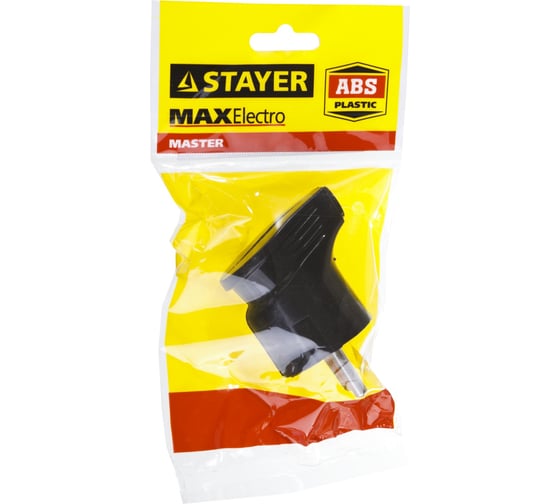 Электрическая вилка Stayer MASTER, с заземлением, угловая, 16А/220В, черная 55161-B