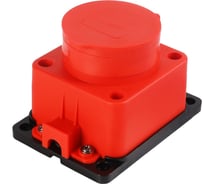 Розетка Smartbuy настенная с защитной крышкой каучуковая 230В, 2P+PE, 16A, IP44, красная SBE-16-1-00-Rr