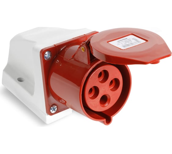 Розетка Smartbuy стационарная наружная 124 3Р+РЕ 32А 380В IP44, SBE-32-LS4-380
