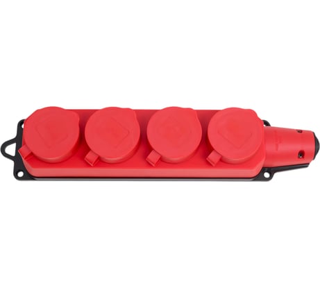 Розетка Smartbuy 4-х местная с защитными крышками каучуковая 230В, 2P+PE, 16A, IP44, красная SBE-16-4-00-Rr