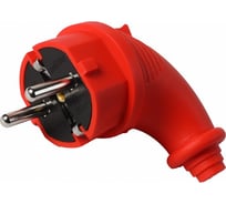Вилка угловая каучуковая Smartbuy 230В, 2P+PE, 16A, IP44, красная SBE-16-P09-Rr