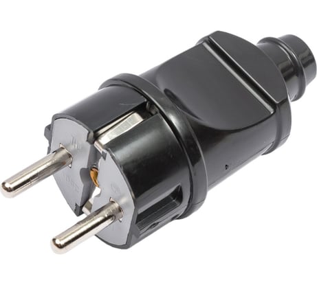 Усиленная прямая вилка EKF Proxima с заземлением, черная, 16А, 250В AVP16-30-r