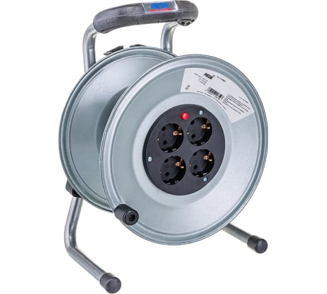 Катушка без провода HEDI металлическая 4 розетки D=255мм термозащита K1S000T