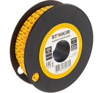 Кабель-маркер STEKKER 2 для провода сеч.6мм, желтый, CBMR60-2 39125