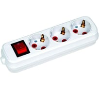 Колодка на 3 гнезда Horoz Electric С/З с выключателем 200-300-302 HRZ00001490