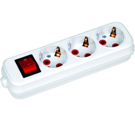Колодка на 3 гнезда Horoz Electric С/З с выключателем 200-300-302 HRZ00001490