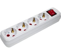 Колодка на 4 гнезда Horoz Electric С/З с выключателем 200-400-402 HRZ00001509