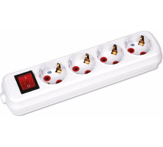 Колодка на 4 гнезда Horoz Electric С/З с выключателем 200-400-402 HRZ00001509