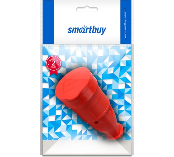 Розетка переносная Smartbuy с защитной крышкой каучуковая 230В, 2P+PE, 16A, IP44, красная SBE-16-S07-Rr