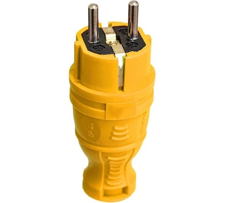 Вилка прямая TOKOV ELECTRIC с заземлением IP44 каучук желтый TOKOV TKE-C07-KV-Z