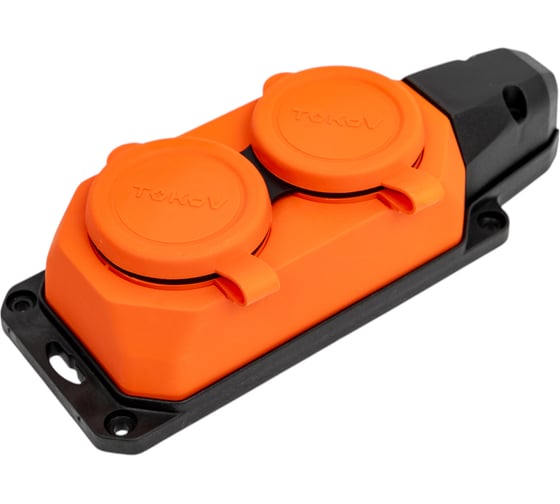 Колодка удлинителя TOKOV ELECTRIC 2-м с заземлением 16А IP44 каучук оранжевый TOKOV TKE-C10-KK2-Z