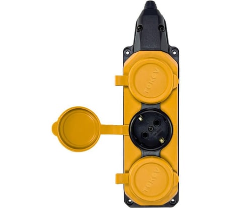 Колодка удлинителя TOKOV ELECTRIC 3-м с заземлением 16А IP44 каучук желтый TOKOV TKE-C07-KK3-Z