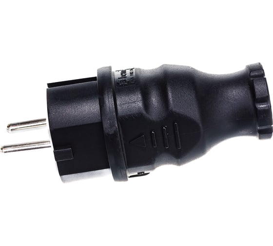 Кабельная вилка BEMIS BK1-1402-2011 каучуковая 220В 16А с заземлением IP44, черная 8698523941119